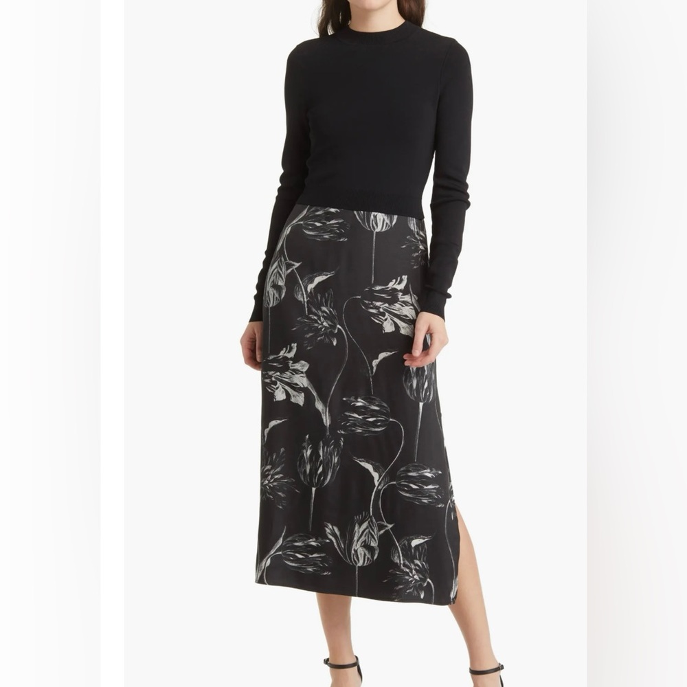 Ted baker long sleeve midi dress